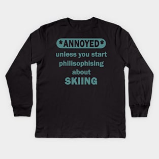 Skiing Piste Apres Ski Hut Gift Idea Kids Long Sleeve T-Shirt